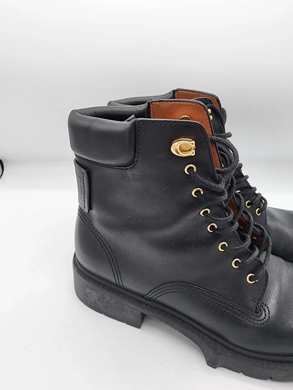Coach Lorimer Leather Lace-Up Women’s Ankle Boots